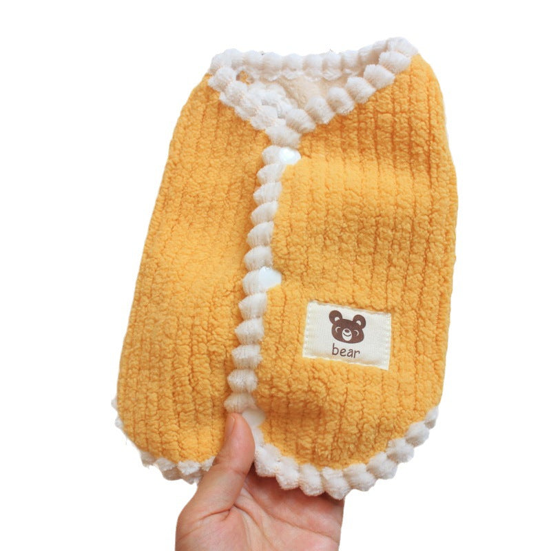 Dibi Bear Dog And Cat Clothes Corduroy Vest