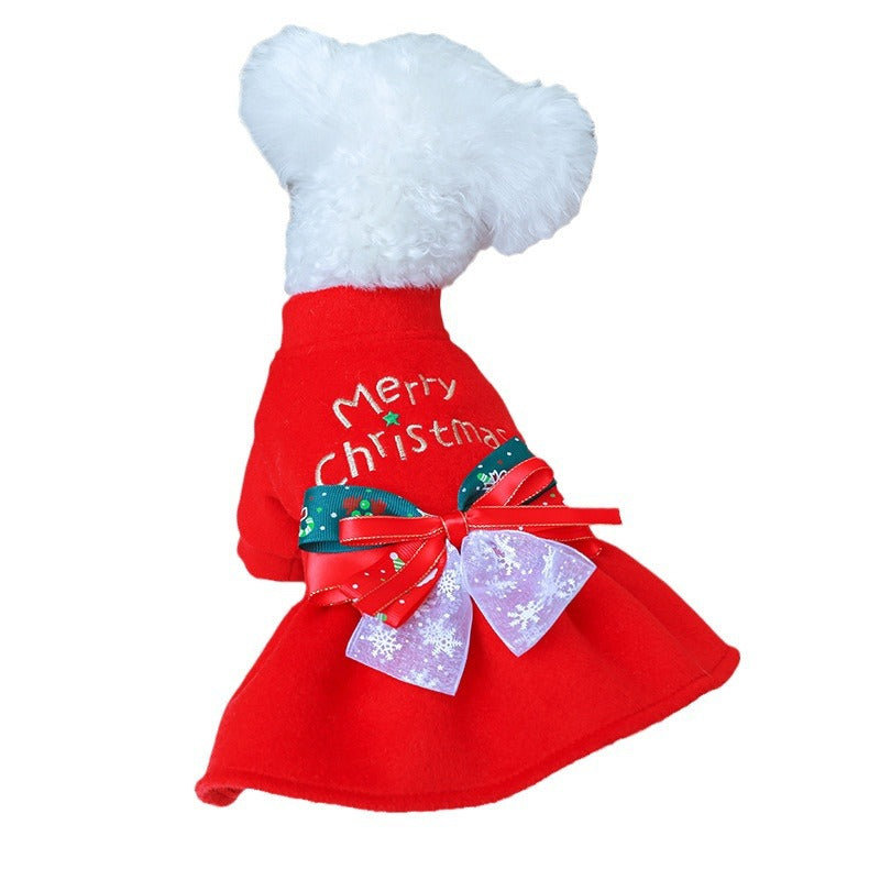 Pet Dog And Cat Clothing Festive Red Outfits