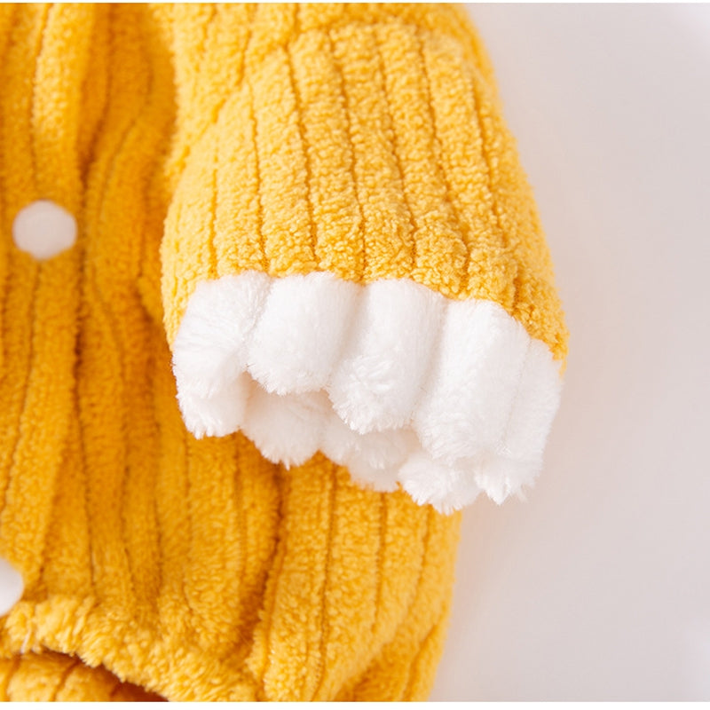 Simple Fabric Label Four-legged Fleece For Autumn And Winter Cats, Warm And Thick Teddy Dog Pet Clothes For Hairless Cats