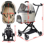 3 in 1 Pet Stroller Dog Cat Travel System Detachable Carrier Foldable 30lb