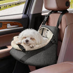 Small Dog Car Seat Booster PU Leather Travel Seat for Dogs up to 7lbs