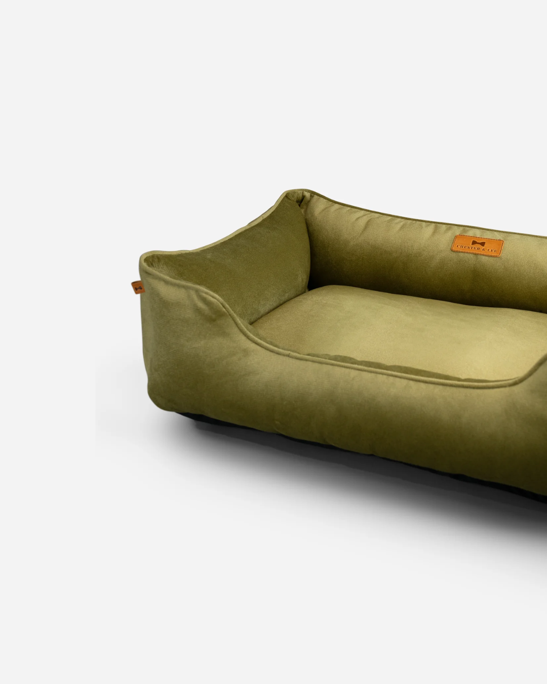 Chester & Lee | Vibrant Velvet Sleeper Dog Bed Olive