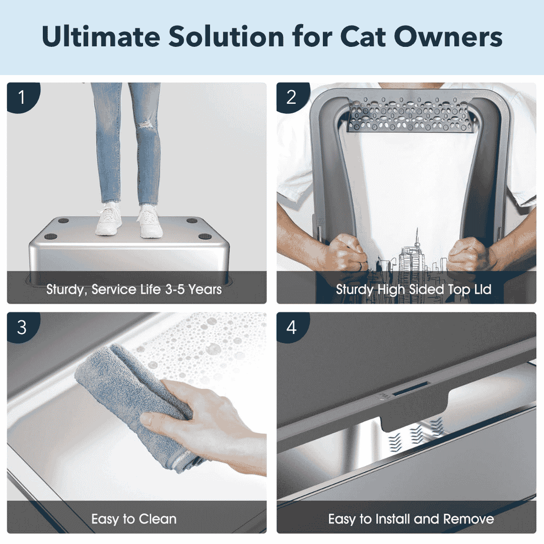XXL 304 Stainless Steel Cat Litter Box