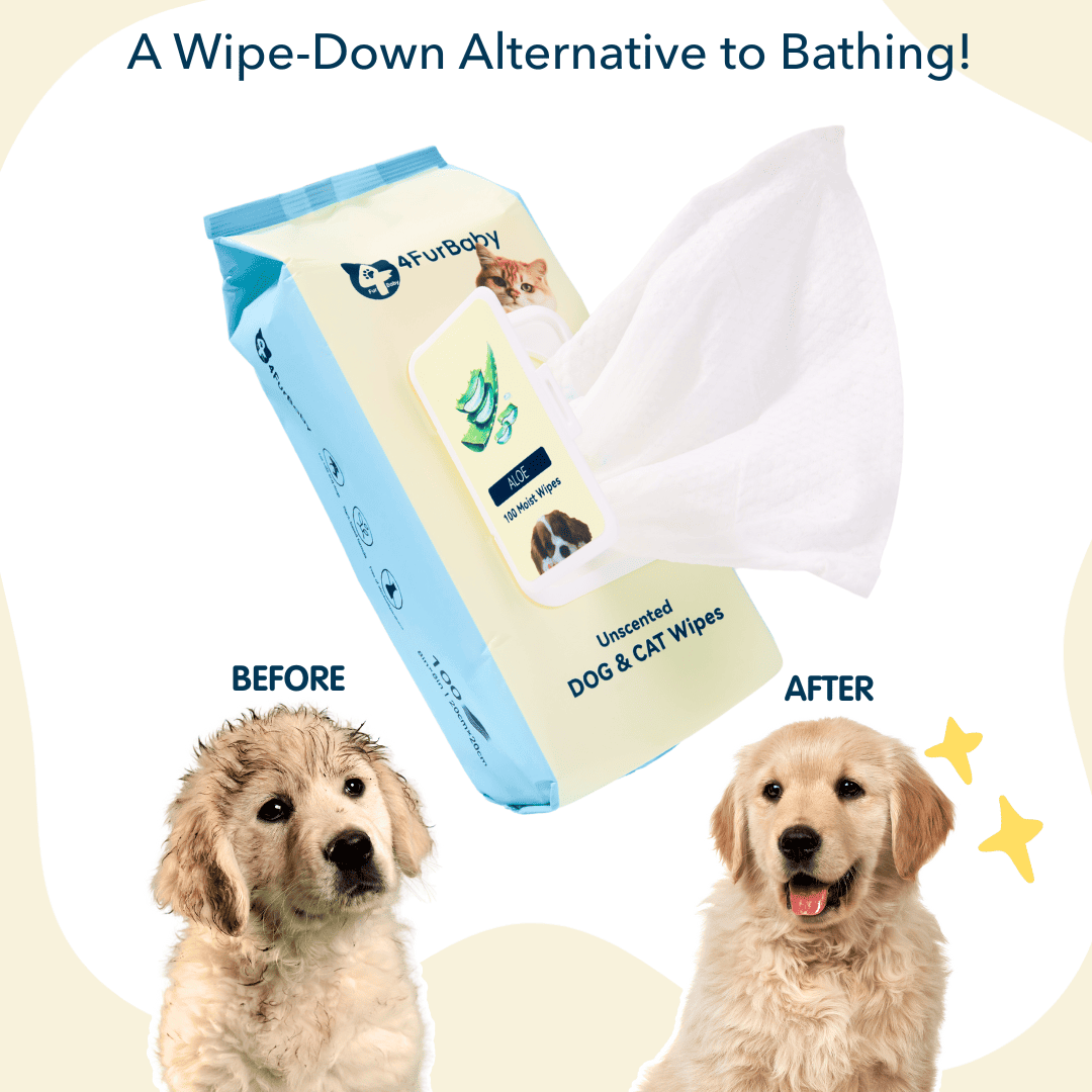 4FurBaby Dog & Cat Grooming Wipes, Plant-Based, Hypoallergenic, 400 Count