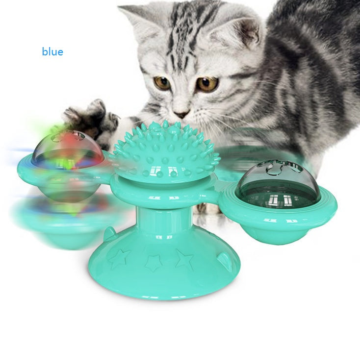 Cat Rotating Windmill Toy – Suction Cup Scratch & Teeth Grinding Toy | 19 Styles