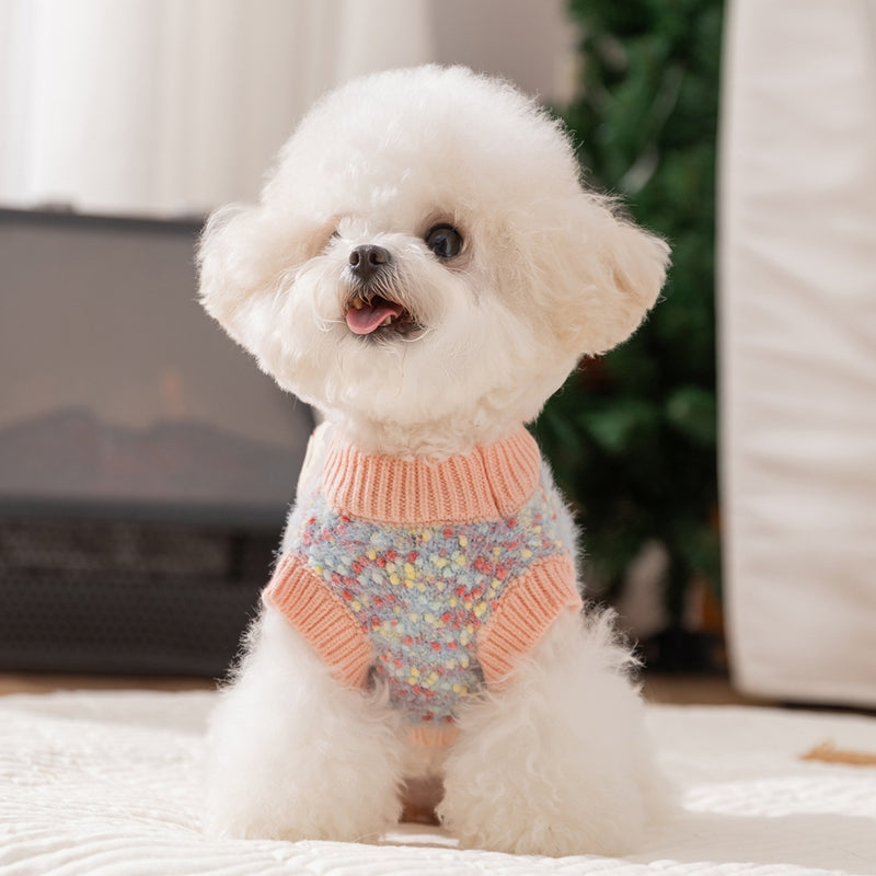 Autumn And Winter Pet Sweaters, Three-dimensional Bear Floral Yarn, Small And Medium-sized Dog Bichon Frise Yorkshire Terrier Pullover, Cat And Dog Clothes