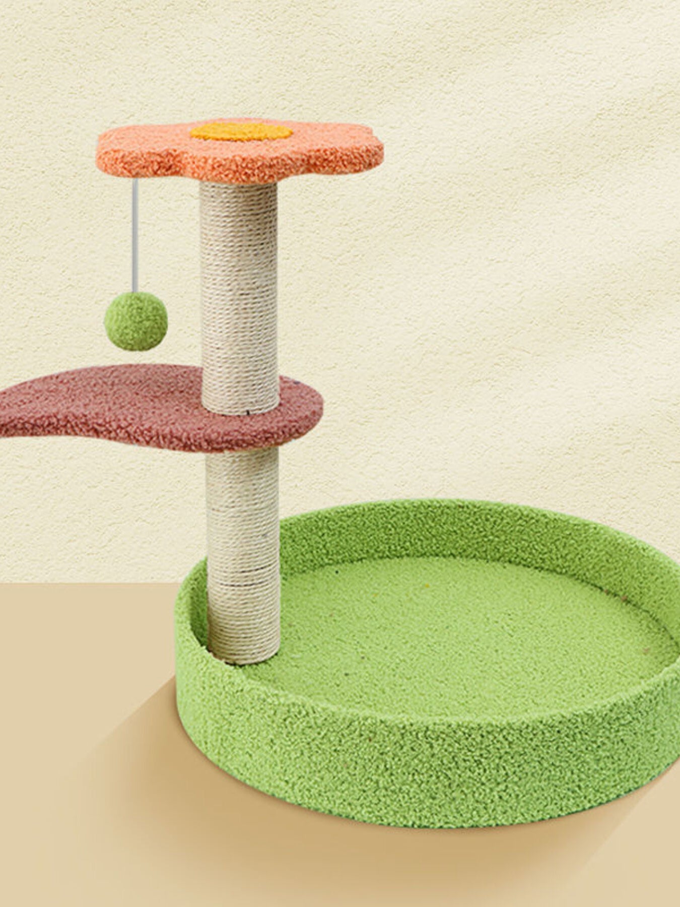 Cat Scratching Post with Cat Bed and Toy