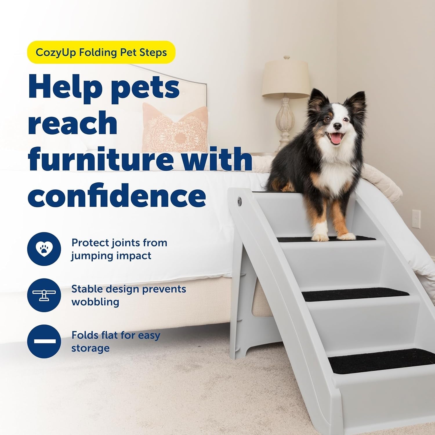 Dog Stairs for Bed Foldable Pet Steps Non Slip Portable 20 25 Inch