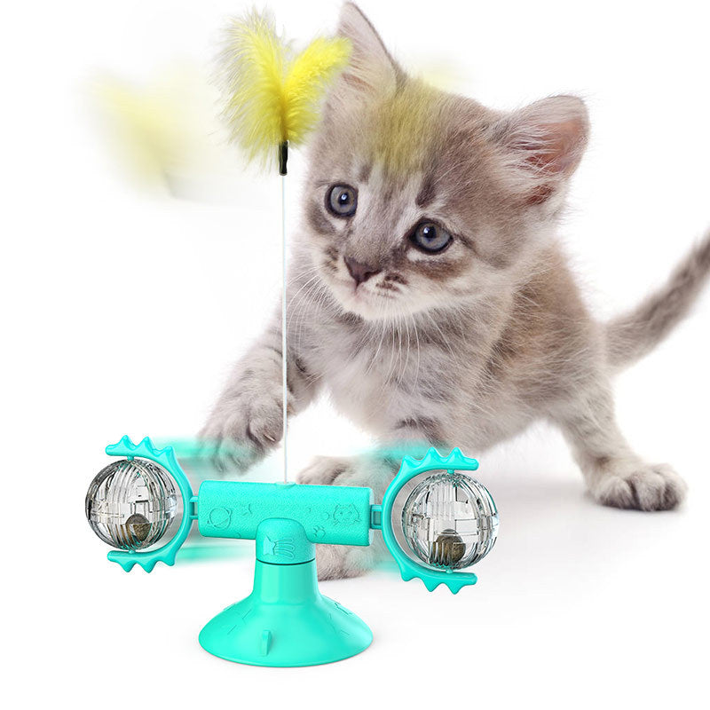 Cat Rotating Windmill Toy – Suction Cup Scratch & Teeth Grinding Toy | 19 Styles