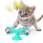 Cat Rotating Windmill Toy – Suction Cup Scratch & Teeth Grinding Toy | 19 Styles