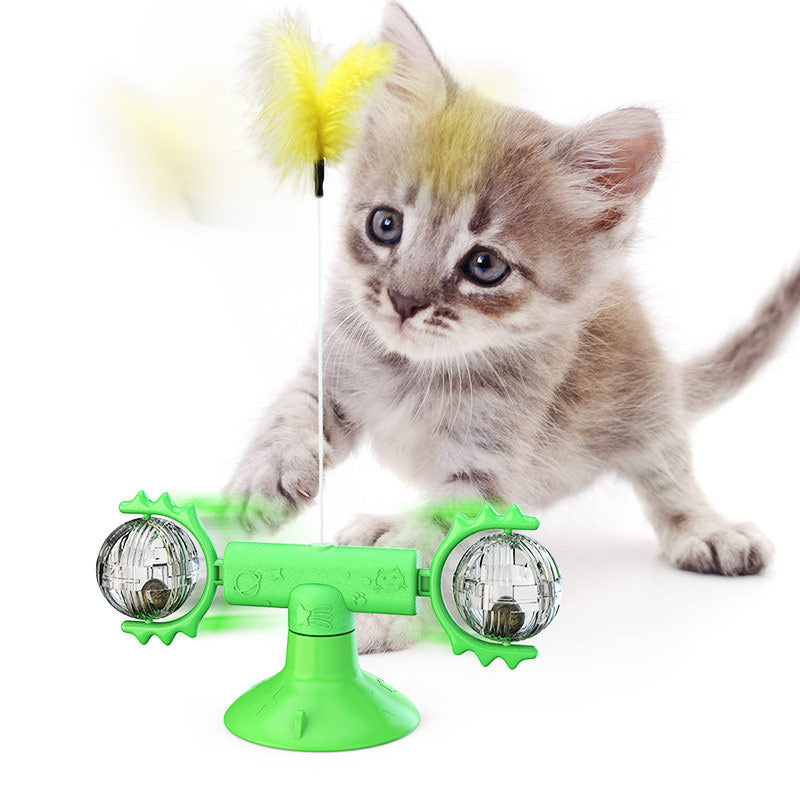 Cat Rotating Windmill Toy – Suction Cup Scratch & Teeth Grinding Toy | 19 Styles