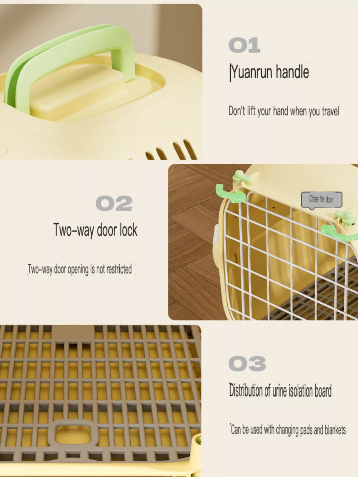 Portable Ventilated Pet Carrier Travel Cage