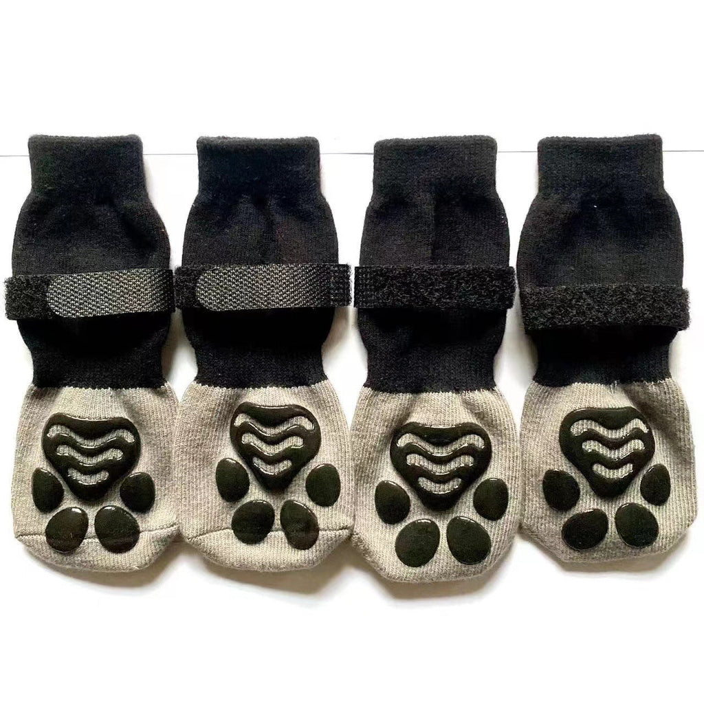 Dog & Cat Waterproof Sock Shoes 4-Pack — 2 Patterns, Sizes XS–XL