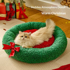 Winter Christmas Cat Bed Warm And Thickened Deep