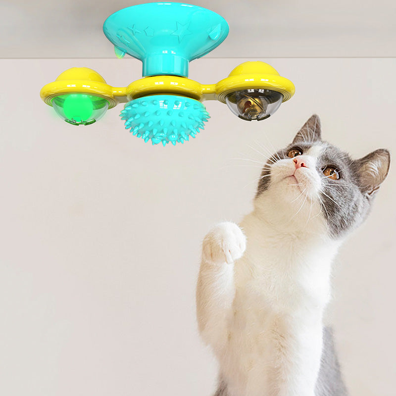 Cat Rotating Windmill Toy – Suction Cup Scratch & Teeth Grinding Toy | 19 Styles