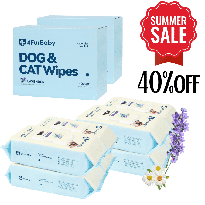 4FurBaby Dog & Cat Grooming Wipes, Plant-Based, Hypoallergenic, 400 Count