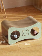 Interactive Cat Scratcher Lounge Bed with Toy Balls