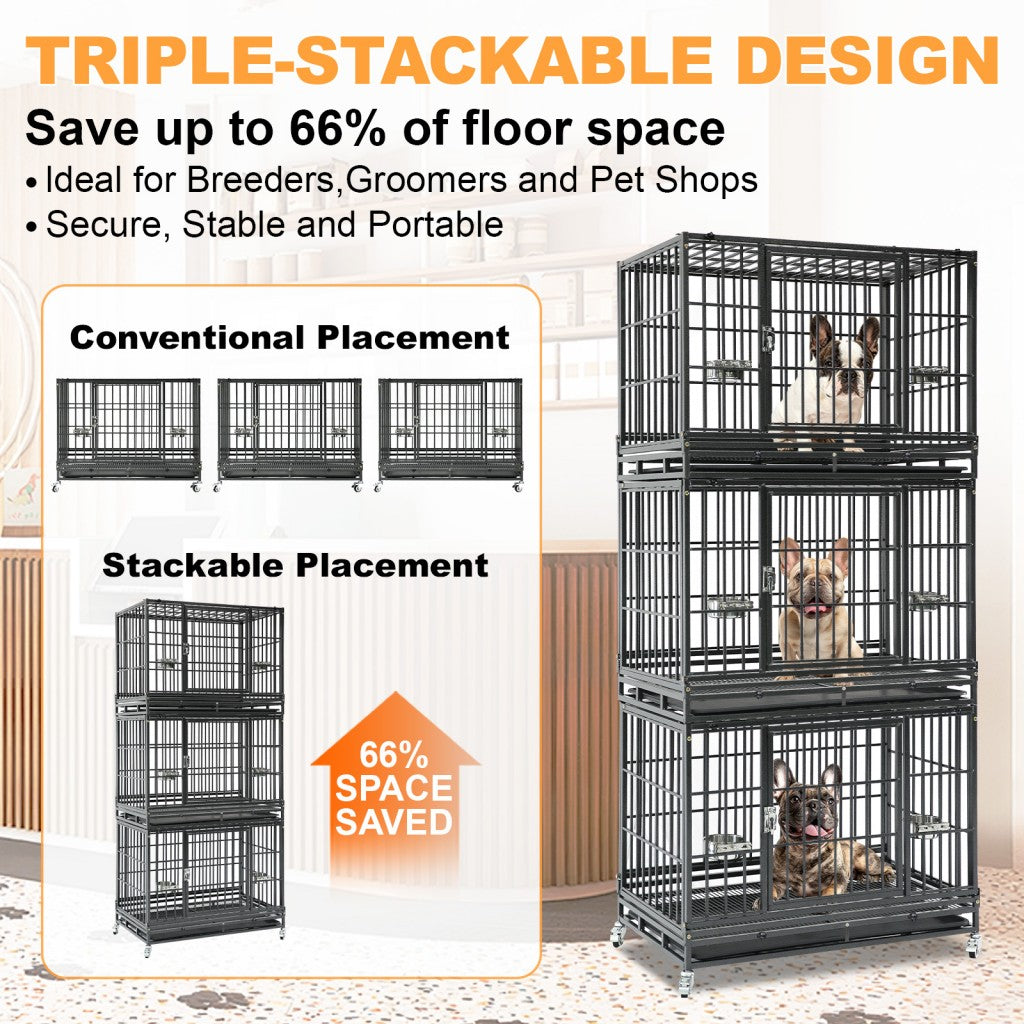37" Stackable Heavy Duty Dog Crate 371D07