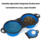2-in-1 Foldable Dual Pet Bowl | Portable Travel Feeding and Drinking Dish