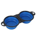 2-in-1 Foldable Dual Pet Bowl | Portable Travel Feeding and Drinking Dish