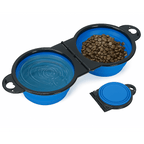 2-in-1 Foldable Dual Pet Bowl | Portable Travel Feeding and Drinking Dish