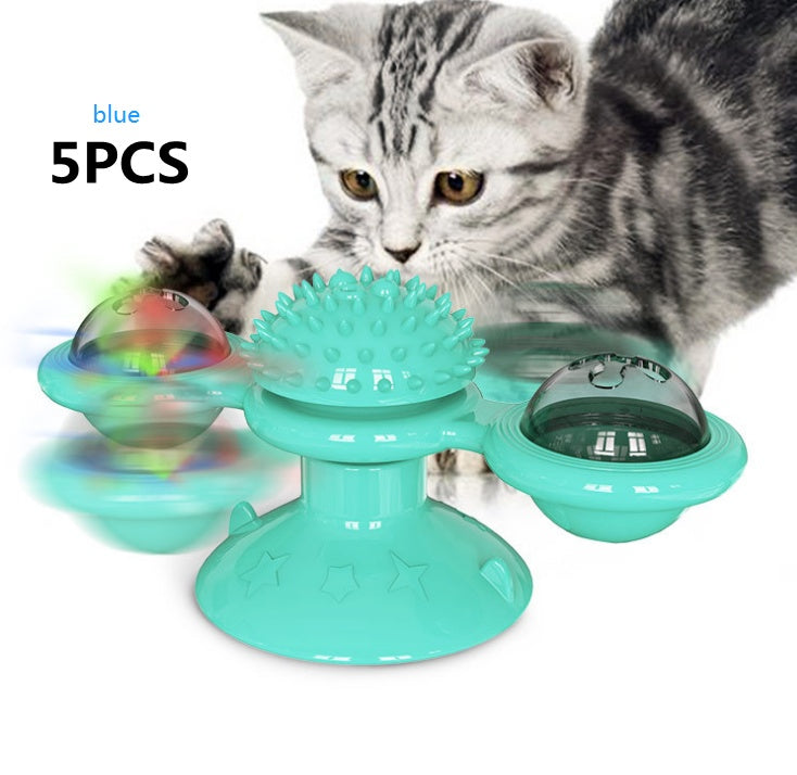 Cat Rotating Windmill Toy – Suction Cup Scratch & Teeth Grinding Toy | 19 Styles