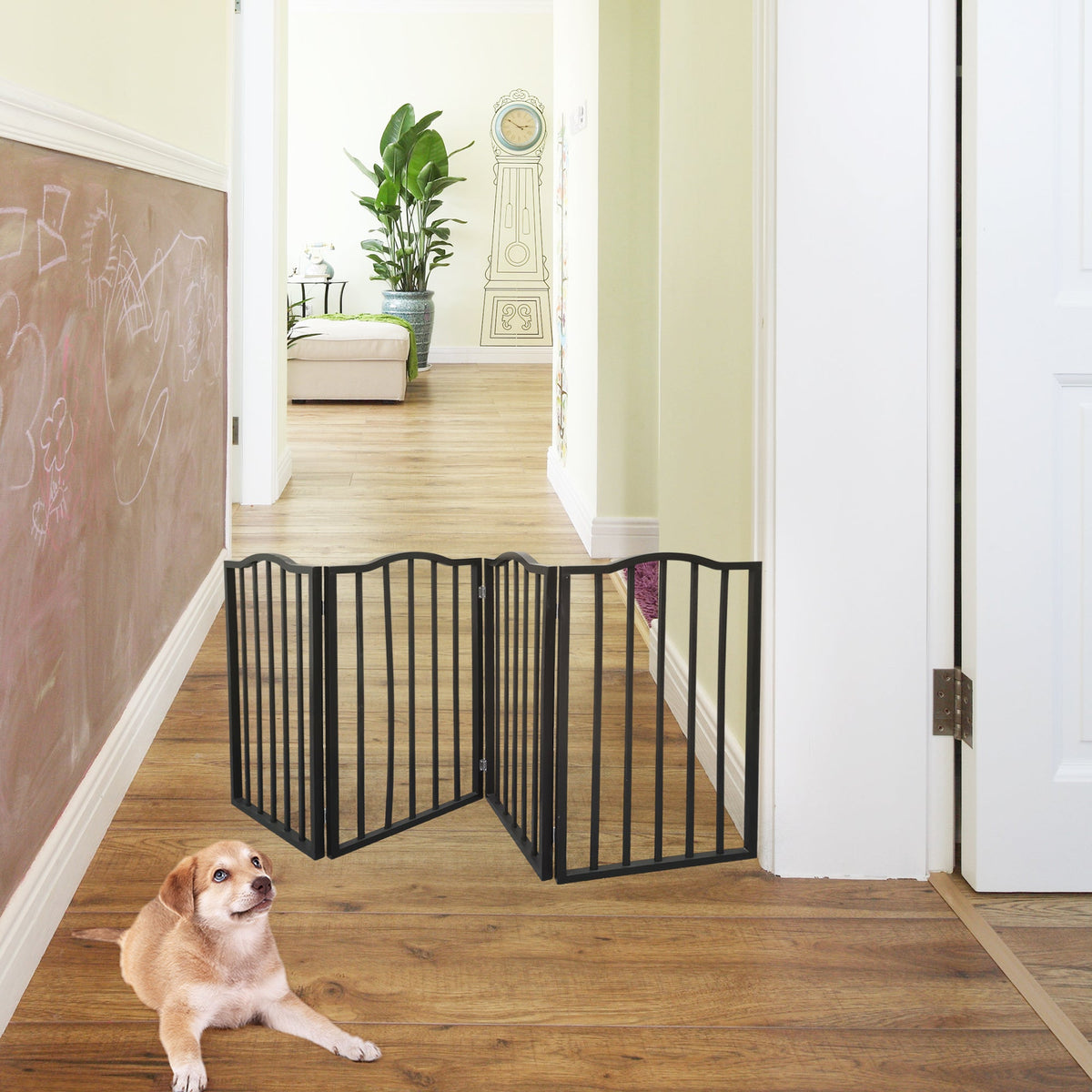 Freestanding Folding Pet Gate for Doorways and Stairs