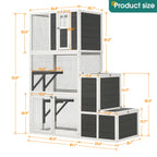 3-Tier Wooden Outdoor & Indoor Cat House
