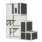 3-Tier Wooden Outdoor & Indoor Cat House