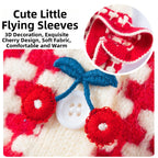 Cute Cherry Small Dog Sweater Soft Girl Dog Cardigan Clothes Turtleneck Warm Pet Puppy Knitted Pullover Princess Dogs Cats Outfits
