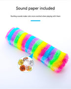 Rainbow Long Plush Cat Pillow Pet Toy