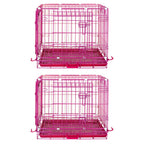 24-42" Collapsible Pink Dog Crate RED24-42