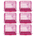 24-42" Collapsible Pink Dog Crate RED24-42