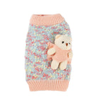 Autumn And Winter Pet Sweaters, Three-dimensional Bear Floral Yarn, Small And Medium-sized Dog Bichon Frise Yorkshire Terrier Pullover, Cat And Dog Clothes