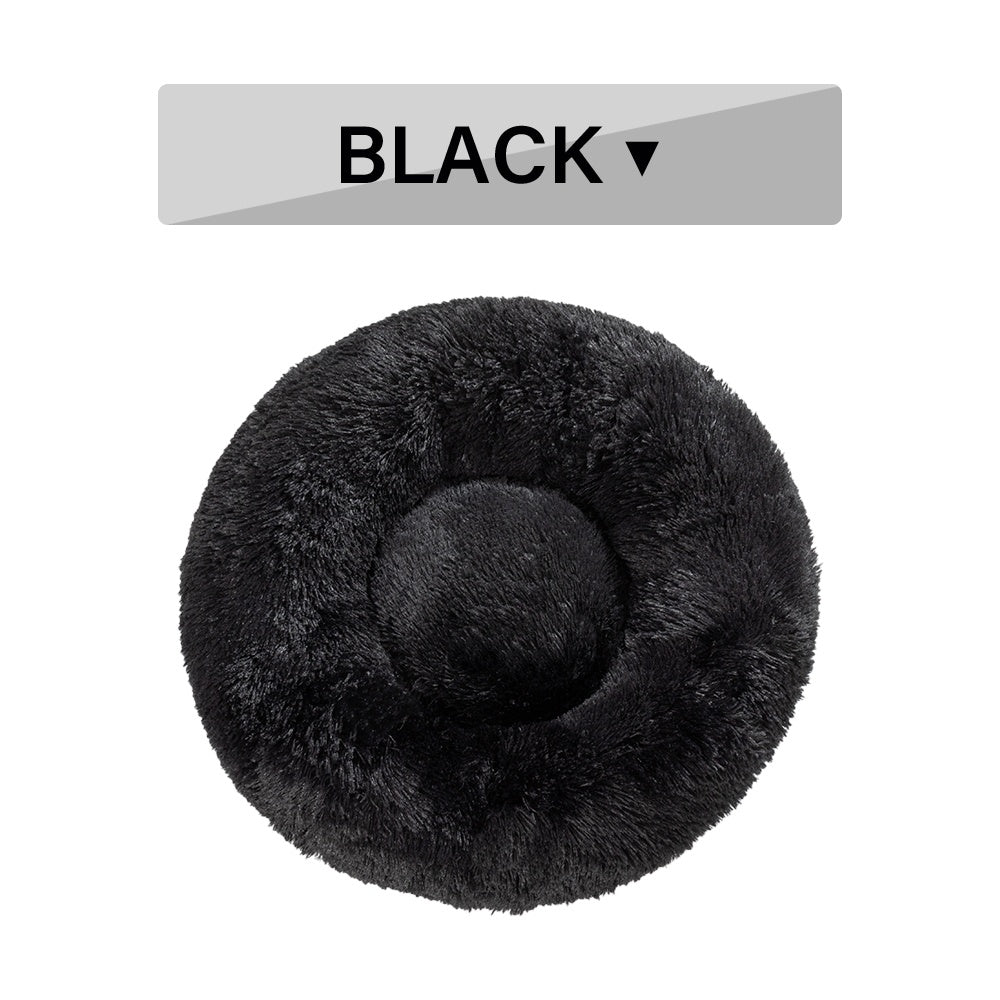 Fluffy Donut Calming Pet Bed — 16 Colors, Sizes S–XL