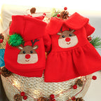Pet Dog And Cat Clothing Festive Red Outfits