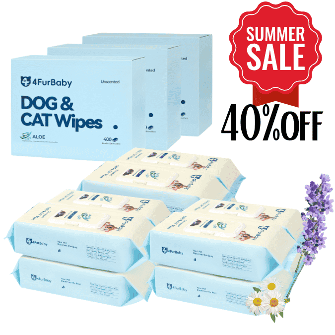 4FurBaby Dog & Cat Grooming Wipes, Plant-Based, Hypoallergenic, 400 Count