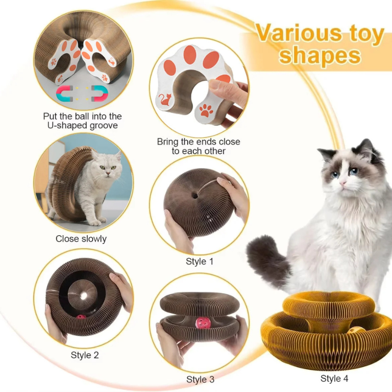 Magic Cat Scratch Toy with Interactive Ball