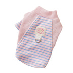 Cute Striped Dog Shirts With Belt Loops, Soft Knitted Pet Clothes For Puppies And Cats, Fashionable Puppy Clothing