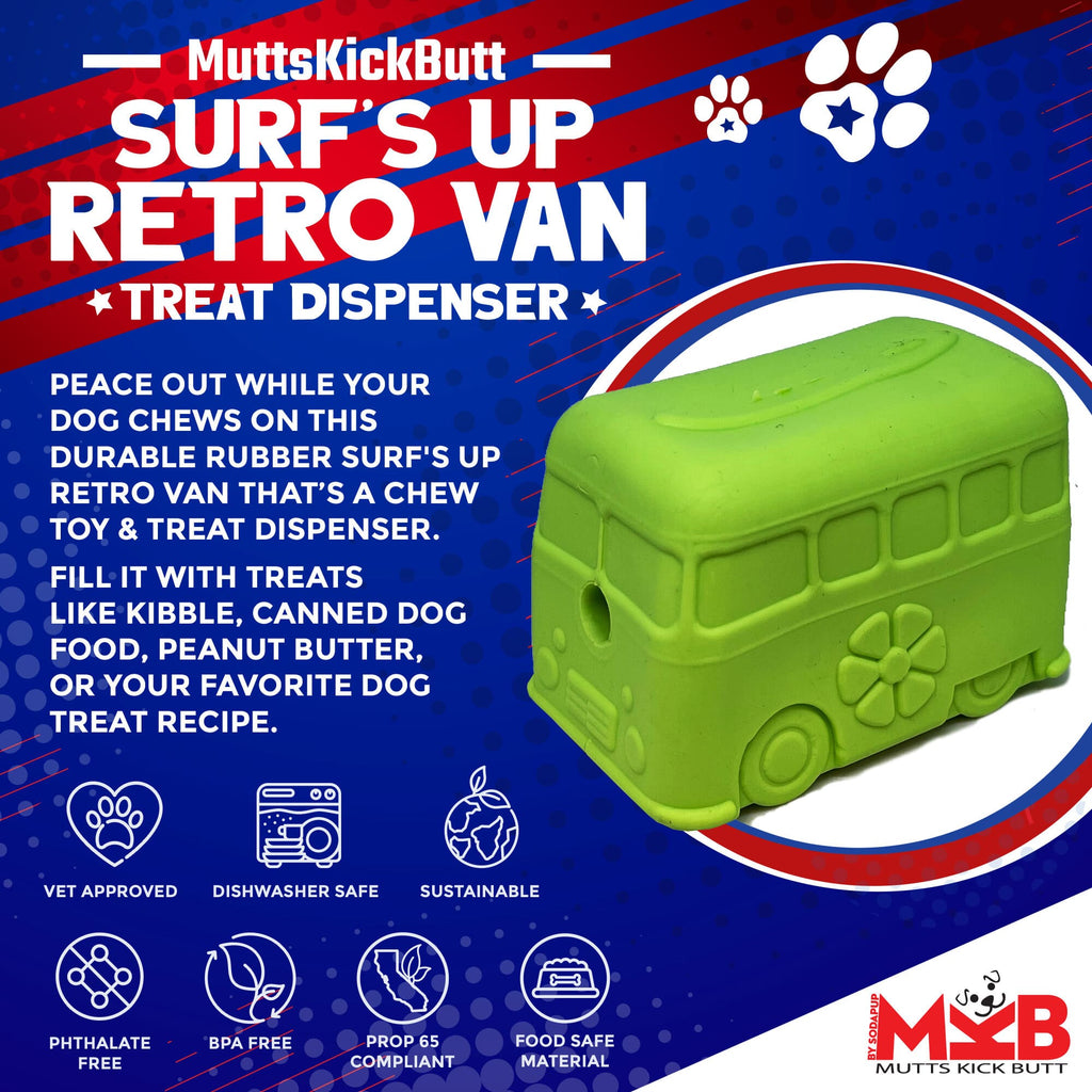Surf's Up! Retro Van Dog Toy - Durable Chew Toy for Large Dogs | USA Made