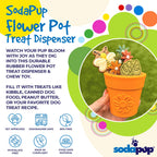 Large Flower Pot eCup Dog Treat Dispenser | Durable USA-Made Enrichment Toy | SodaPup