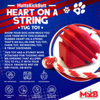 Heart on a String Dog Toy - Durable Rubber Tug Toy for Large Dogs | USA Made