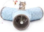 3-Way Collapsible Tunnel Cat Toy with Ball & Peek Hole for Indoor Cats & Kittens