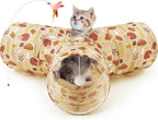 3-Way Collapsible Tunnel Cat Toy with Ball & Peek Hole for Indoor Cats & Kittens