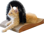 Cat Self Groomer Arch Scratcher Massager Toy with Scratch Pad for Cats