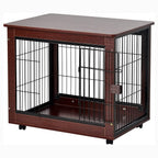 31-Inch Furniture Style Pet Dog Crate Cage with Wooden Structure