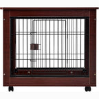 31-Inch Furniture Style Pet Dog Crate Cage with Wooden Structure