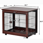 31-Inch Furniture Style Pet Dog Crate Cage with Wooden Structure