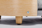 Scandinavian Style Elevated Dog Bed Pet Sofa Velvet Cushion Mid Size Light Grey