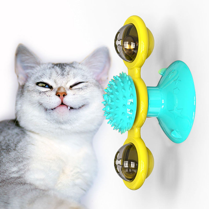 Cat Rotating Windmill Toy – Suction Cup Scratch & Teeth Grinding Toy | 19 Styles